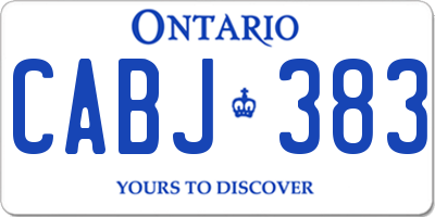 ON license plate CABJ383