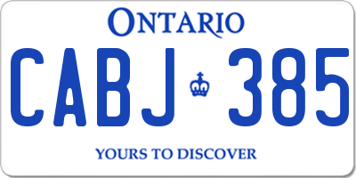 ON license plate CABJ385