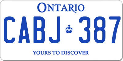 ON license plate CABJ387