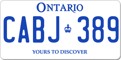 ON license plate CABJ389