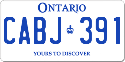 ON license plate CABJ391