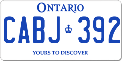 ON license plate CABJ392