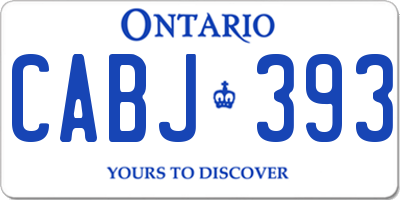 ON license plate CABJ393