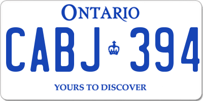 ON license plate CABJ394