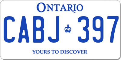 ON license plate CABJ397