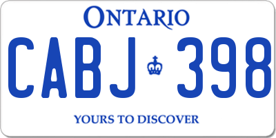 ON license plate CABJ398