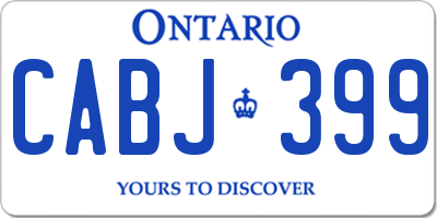 ON license plate CABJ399