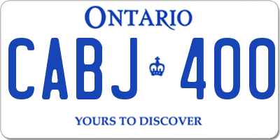 ON license plate CABJ400