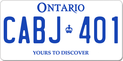 ON license plate CABJ401