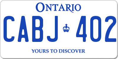 ON license plate CABJ402