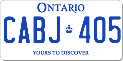 ON license plate CABJ405