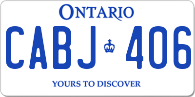 ON license plate CABJ406