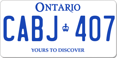 ON license plate CABJ407