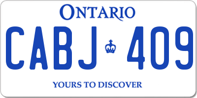 ON license plate CABJ409