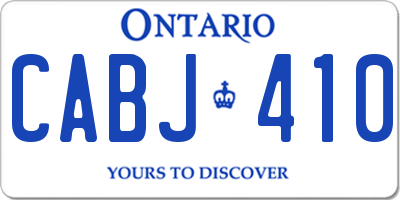 ON license plate CABJ410