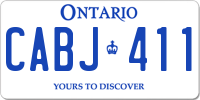 ON license plate CABJ411