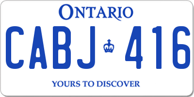 ON license plate CABJ416