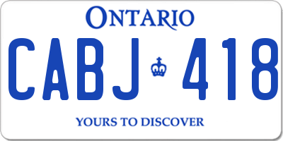 ON license plate CABJ418