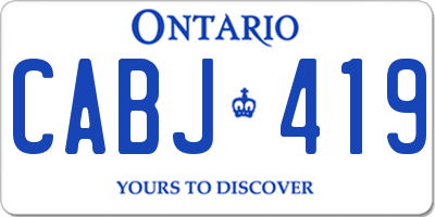 ON license plate CABJ419