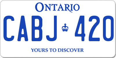 ON license plate CABJ420