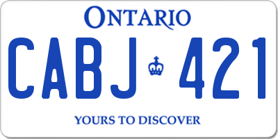 ON license plate CABJ421