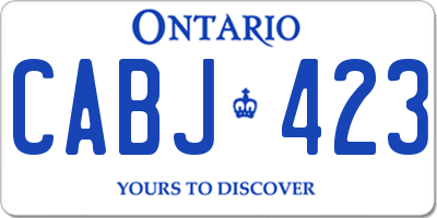 ON license plate CABJ423