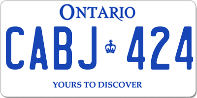 ON license plate CABJ424