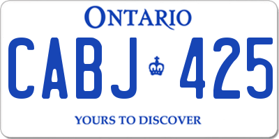 ON license plate CABJ425