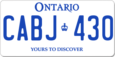 ON license plate CABJ430