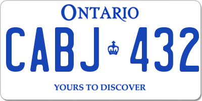 ON license plate CABJ432