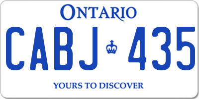 ON license plate CABJ435