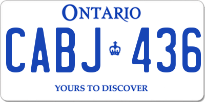 ON license plate CABJ436