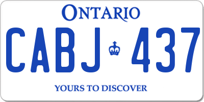 ON license plate CABJ437