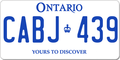 ON license plate CABJ439