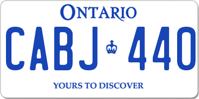 ON license plate CABJ440