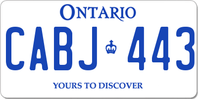 ON license plate CABJ443