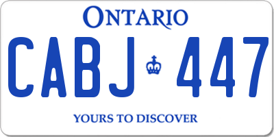 ON license plate CABJ447