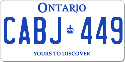 ON license plate CABJ449