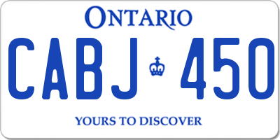 ON license plate CABJ450