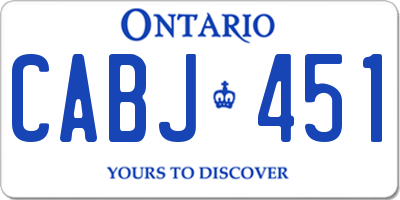 ON license plate CABJ451