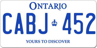 ON license plate CABJ452