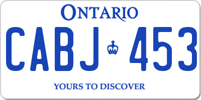 ON license plate CABJ453