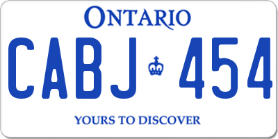 ON license plate CABJ454