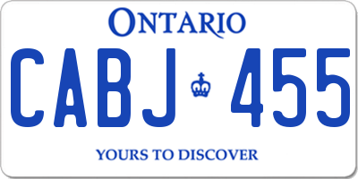 ON license plate CABJ455