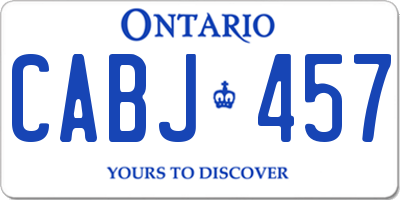 ON license plate CABJ457