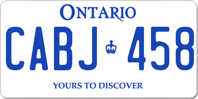 ON license plate CABJ458