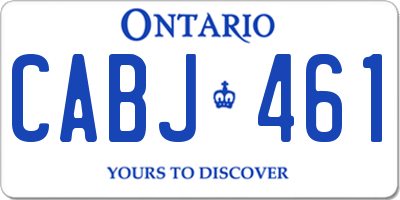 ON license plate CABJ461