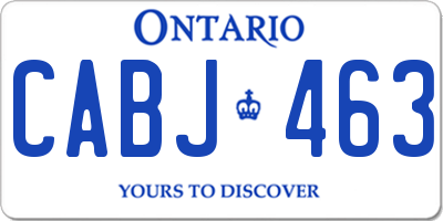 ON license plate CABJ463