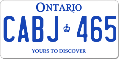 ON license plate CABJ465