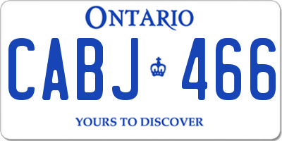 ON license plate CABJ466